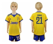 Juventus #21 Dybala Away Kid Soccer Club Jersey