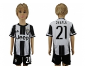 Juventus #21 Dybala Home Kid Soccer Club Jersey1