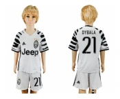 Juventus #21 Dybala Sec Away Kid Soccer Club Jersey