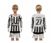 Juventus #27 Sturaro Home Long Sleeves Kid Soccer Club Jersey