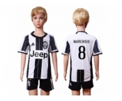 Juventus #8 Marchisio Home Kid Soccer Club Jersey1