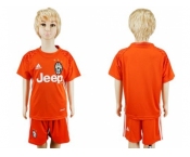 Juventus Blank Orange Goalkeeper Kid Soccer Club Jersey