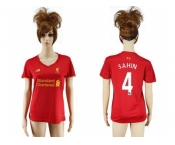Women's Liverpool #4 Sahin Red Home Soccer Club Jersey