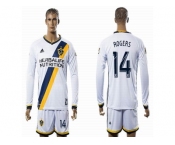Los Angeles Galaxy #14 ROGERS White Home Long Sleeves Soccer Club Jersey