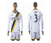 Los Angeles Galaxy #3 COLE White Home Long Sleeves Soccer Club Jersey