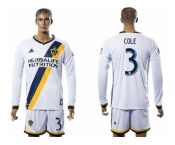 Los Angeles Galaxy #3 Cole Home Long Sleeves Soccer Club Jersey