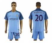 Manchester City #20 Mangala Home Soccer Club Jersey2