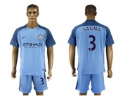 Manchester City #3 Sagna Home Soccer Club Jersey3
