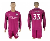 Manchester City #33 G.Jesus Away Long Sleeves Soccer Club Jersey
