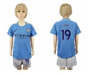Manchester City #19 Sane Home Kid Soccer Club Jersey