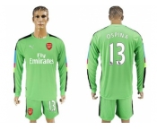 Arsenal #13 Ospina Green Goalkeeper Long Sleeves Soccer Club Jersey