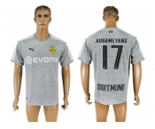 Dortmund #17 Aubameyang Grey Soccer Club Jersey