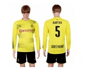 Dortmund #5 Bartra Home Long Sleeves Soccer Club Jersey