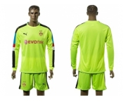 Dortmund Blank Green Long Sleeves Goalkeeper Soccer Club Jersey