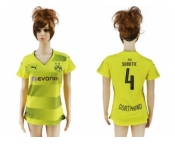Women's Dortmund #4 Subotic Home Soccer Club Jersey