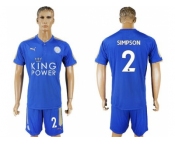 Leicester City #2 Simpson Home Soccer Club Jersey