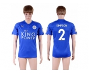 Leicester City #2 Simpson Home Soccer Country Jersey