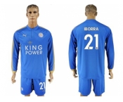 Leicester City #21 Iborra Home Long Sleeves Soccer Club Jersey