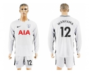 Tottenham Hotspur #12 Wanyama Home Long Sleeves Soccer Club Jersey