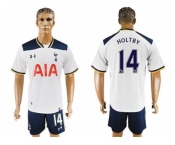 Tottenham Hotspur #14 Holtby White Home Soccer Club Jersey1
