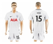 Tottenham Hotspur #15 Dier White Home Soccer Club Jersey