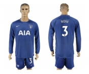 Tottenham Hotspur #3 Rose Away Long Sleeves Soccer Club Jersey
