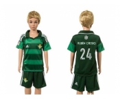 Real Betis #24 Ruben Castro Away Kid Soccer Club Jersey