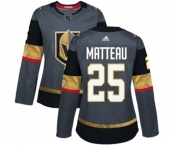 Women Adidas Vegas Golden Knights #25 Stefan Matteau Authentic Gray Home NHL Jersey