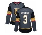 Women Adidas Vegas Golden Knights #3 Brayden McNabb Authentic Gray Home NHL Jersey