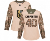 Women Adidas Vegas Golden Knights #40 Ryan Carpenter Authentic Camo Veterans Day Practice NHL Jersey