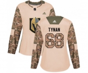 Women Adidas Vegas Golden Knights #68 T.J. Tynan Authentic Camo Veterans Day Practice NHL Jersey