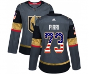 Women Adidas Vegas Golden Knights #73 Brandon Pirri Authentic Gray USA Flag Fashion NHL Jersey