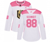 Women Adidas Vegas Golden Knights #88 Nate Schmidt Authentic White Pink Fashion NHL Jersey