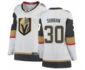 Women Vegas Golden Knights #30 Malcolm Subban Authentic White Away Fanatics Branded Breakaway NHL Jersey