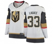 Women Vegas Golden Knights #33 Maxime Lagace Authentic White Away Fanatics Branded Breakaway NHL Jersey