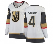 Women Vegas Golden Knights #4 Clayton Stoner Authentic White Away Fanatics Branded Breakaway NHL Jersey