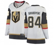 Women Vegas Golden Knights #84 Mikhail Grabovski Authentic White Away Fanatics Branded Breakaway NHL Jersey
