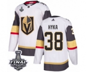 Women's Adidas Vegas Golden Knights #38 Tomas Hyka Authentic White Away 2018 Stanley Cup Final NHL Jersey