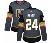 Women's Vegas Golden Knights #24 Jaycob Megna Authentic Gray Home Hockey Jersey