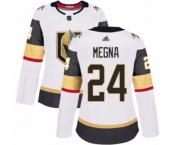 Women's Vegas Golden Knights #24 Jaycob Megna Authentic White Away Hockey Jersey