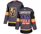 Youth Adidas Vegas Golden Knights #40 Ryan Carpenter Authentic Gray USA Flag Fashion NHL Jersey