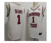 Men Alabama Crimson Tide #1 Mark Sears White Throwback Stitched Basketball NCAA Jersey