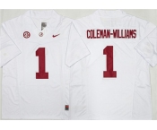 Men's Alabama Crimson Tide #1 Ryan Alexander Coleman-Williams Jr White 2026 F.U.S.E Stitched Football Jersey