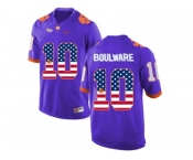 2016 US Flag Fashion Clemson Tigers Ben Boulware #10 College Football Limited Jersey - Purple