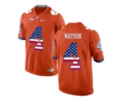 2016 US Flag Fashion Clemson Tigers DeShaun Watson #4 College Football Limited Jersey - Orang