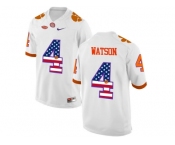 2016 US Flag Fashion Clemson Tigers DeShaun Watson #4 College Football Limited Jersey - White