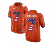 2016 US Flag Fashion Clemson Tigers Mike Williams #7 College Football Limited Jersey - Orange