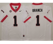 Georgia Bulldogs #1 Zachariah Branch White 2025 F.U.S.E. Stitched Jersey Georgia Bulldogs #1 Zachariah Branch White 2025 F.U.S.E. Stitched Jersey