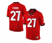 Men's Georgia Bulldogs Nick Chubb #27 College Football Limited Jerseys - Red