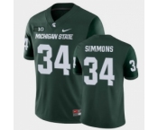 Men Michigan State Spartans #34 Antjuan Simmons College Football Green Game Jersey
